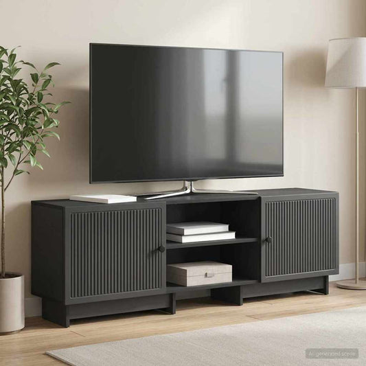 Televizní Skříň Černý 150 X 31 X 50 Cm Dřevěný Materiál