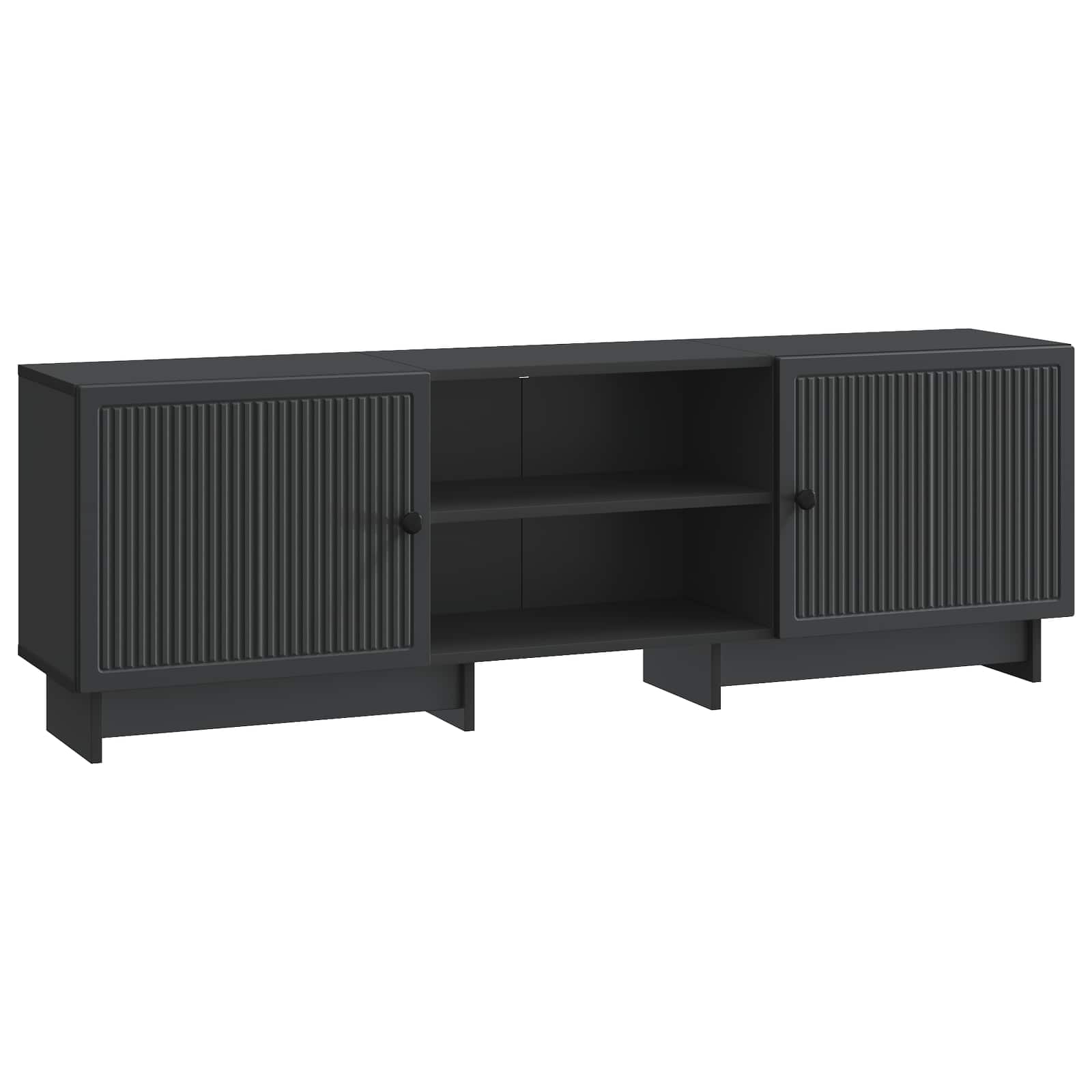Televizní Skříň Černý 150 X 31 X 50 Cm Dřevěný Materiál