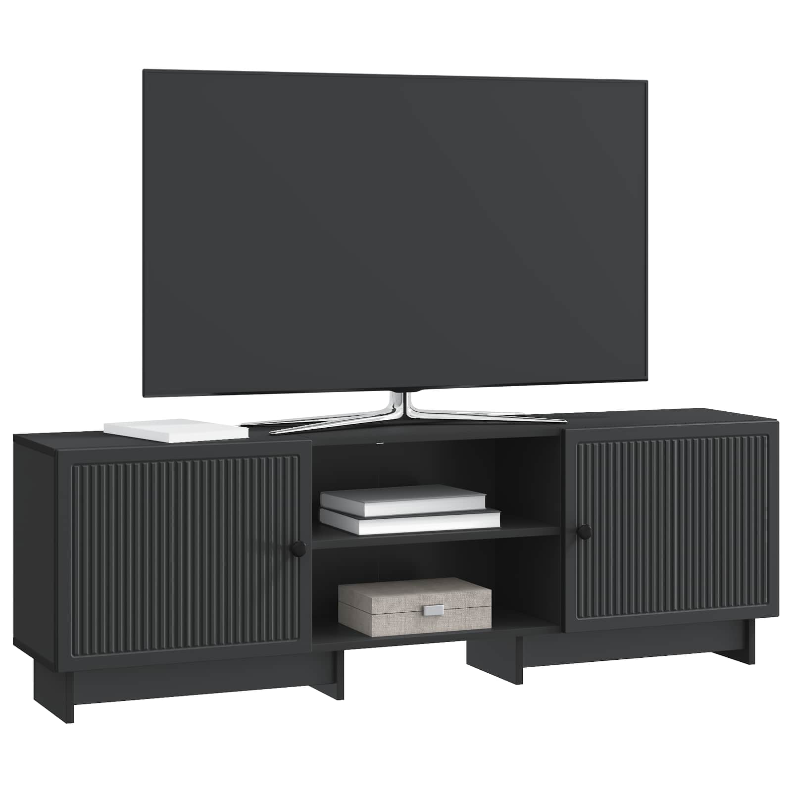 Televizní Skříň Černý 150 X 31 X 50 Cm Dřevěný Materiál