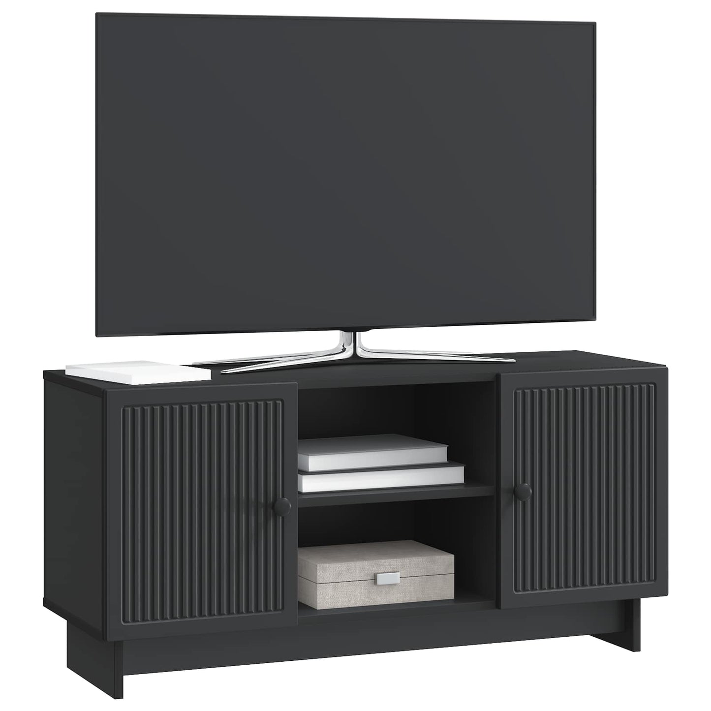 Televizní Skříň 102 X 34,5 X 50 Cm Černá Kompozitní Dřevo
