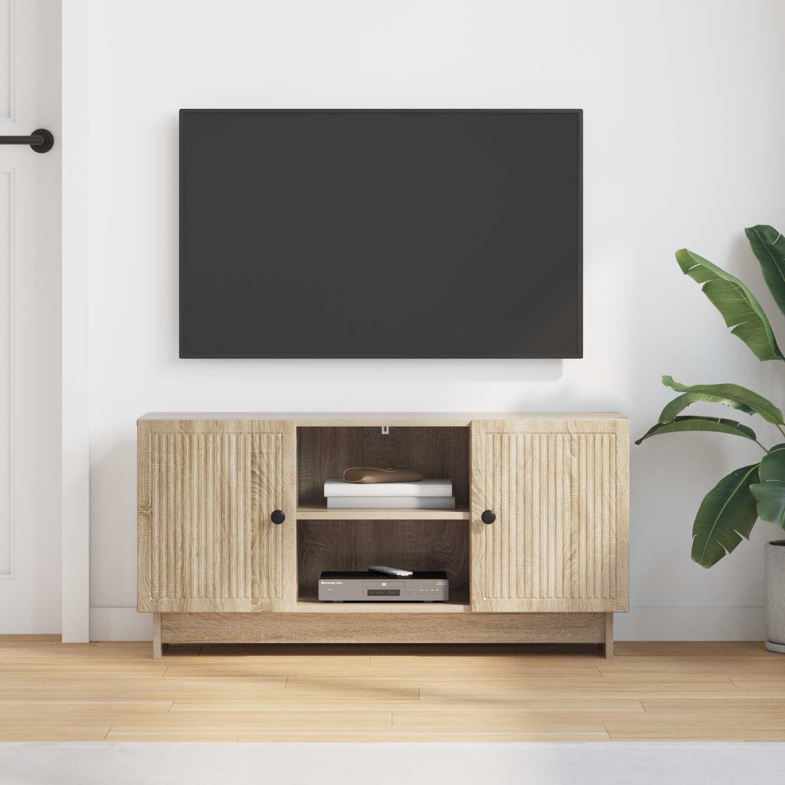 Televizní Skříň 102 X 34,5 X 50 Cm Dub Sonoma Kompozitní Dřevo