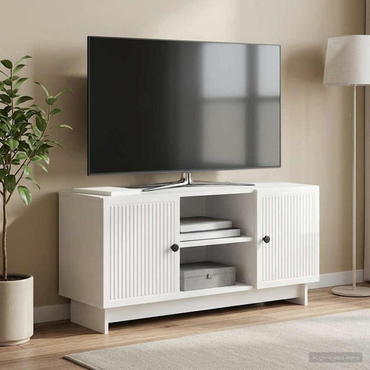 Televizní Skříň 102 X 34,5 X 50 Cm Bílá S Vysokým Leskem