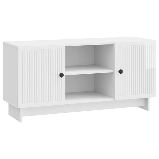 Televizní Skříň 102 X 34,5 X 50 Cm Bílá S Vysokým Leskem