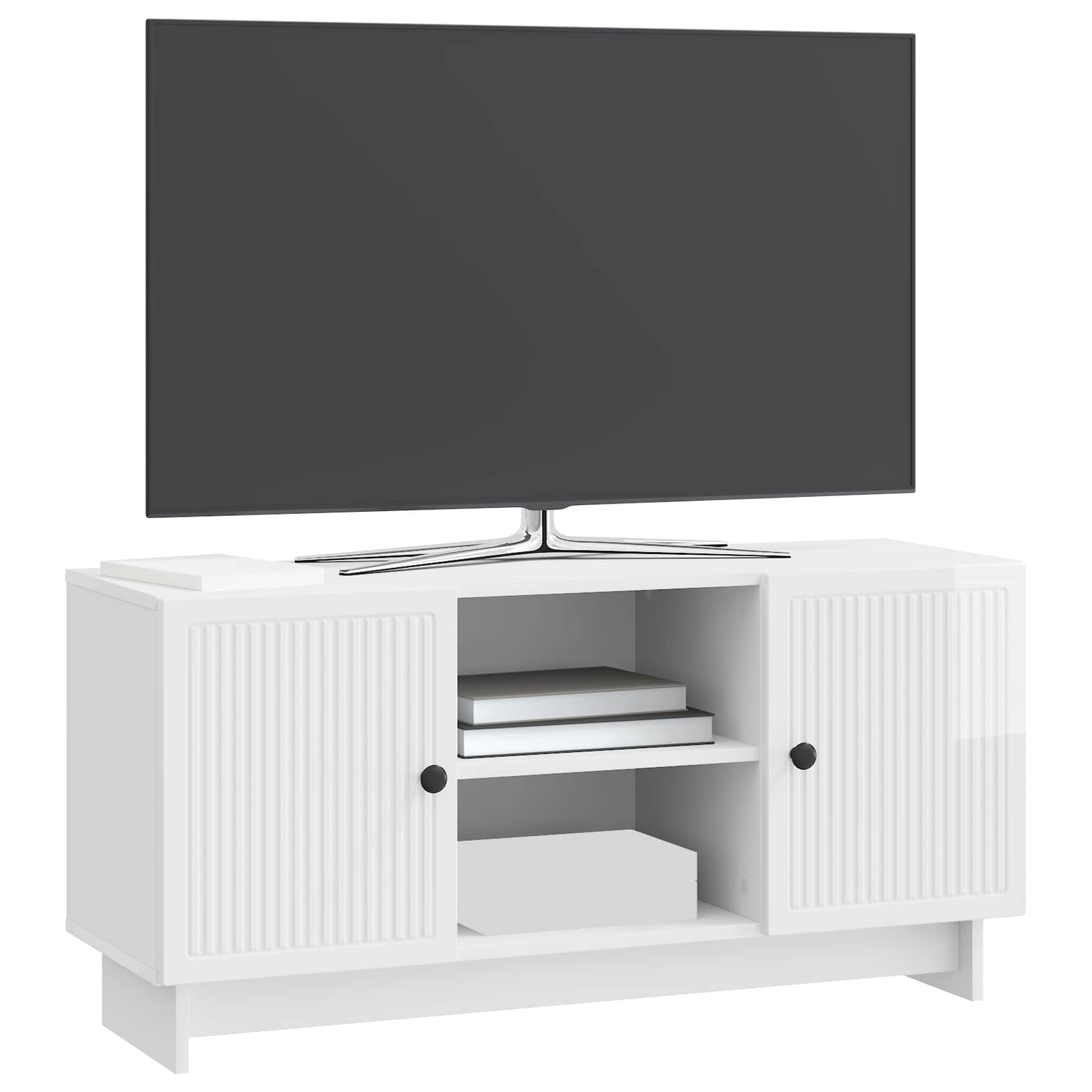 Televizní Skříň 102 X 34,5 X 50 Cm Bílá S Vysokým Leskem