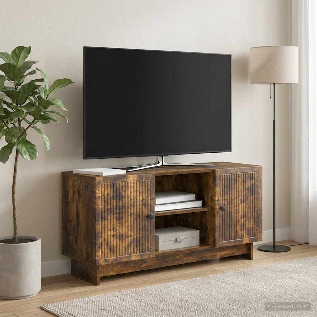 Televizní Skříň 102 X 34,5 X 50 Cm Kouřový Dub Kompozitní Dřevo
