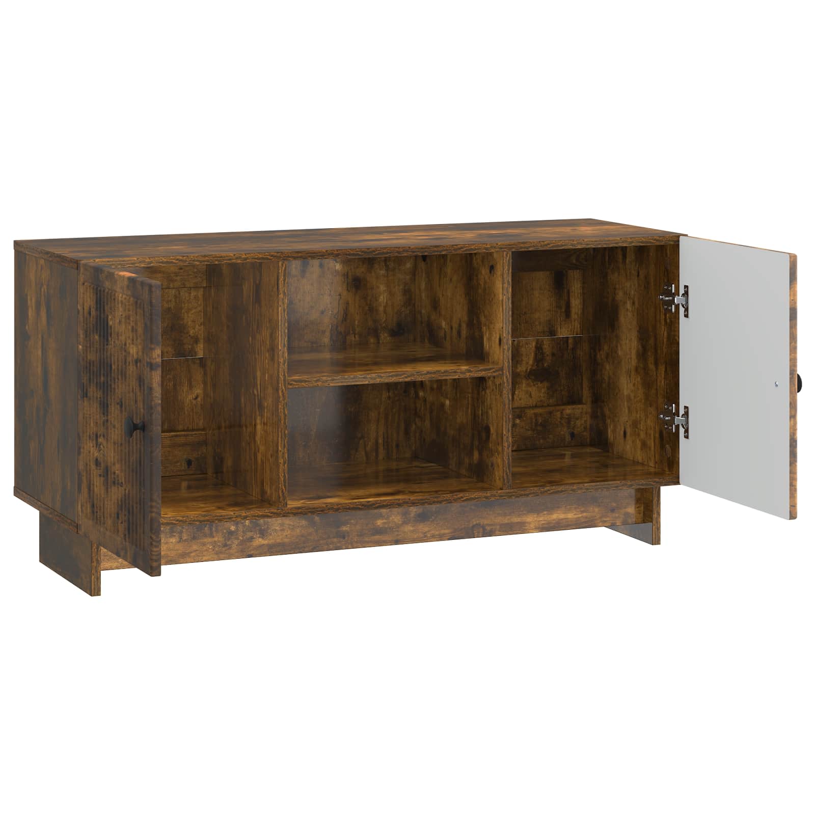 Televizní Skříň 102 X 34,5 X 50 Cm Kouřový Dub Kompozitní Dřevo