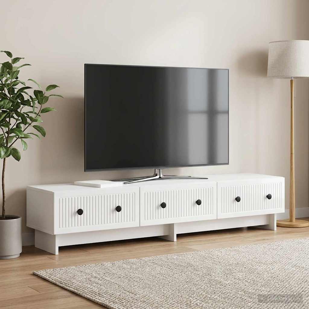 Televizní Skříň Bílá S Vysokým Leskem 147 X 34,5 X 30 Cm