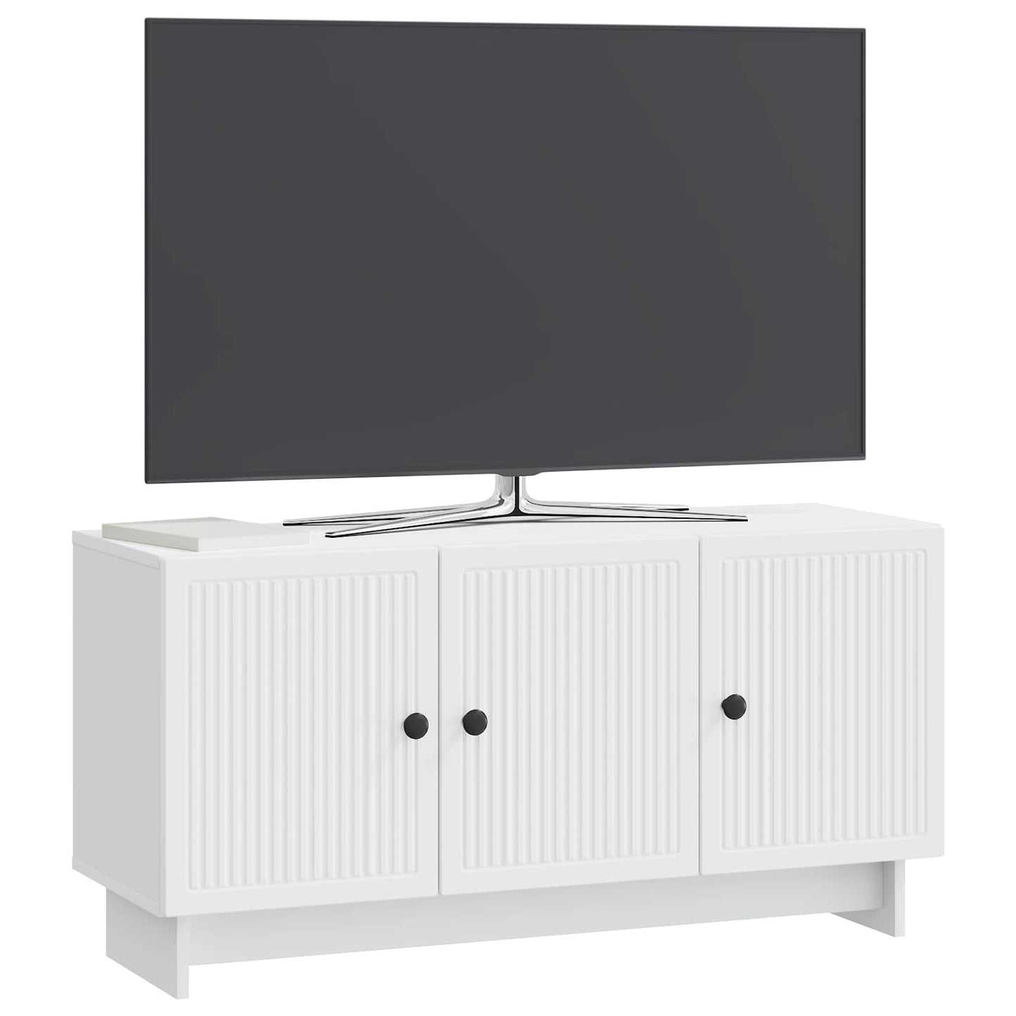 Televizní Skříň Bílá 99 X 34,5 X 50 Cm Kompozitní Dřevo