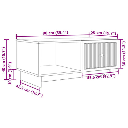 Konferenční Stolek Bílá 90 X 50 X 40 Cm Kompozitní Dřevo