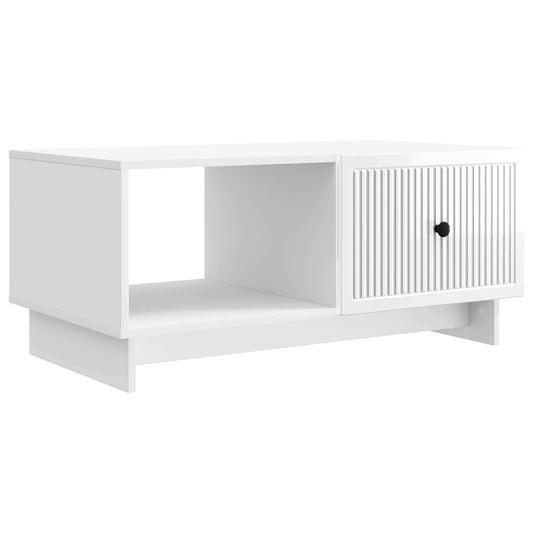 Konferenční Stolek Bílá S Vysokým Leskem 90 X 50 X 40 Cm