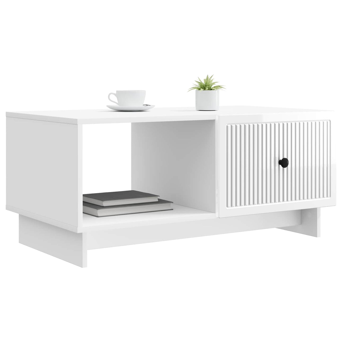 Konferenční Stolek Bílá S Vysokým Leskem 90 X 50 X 40 Cm