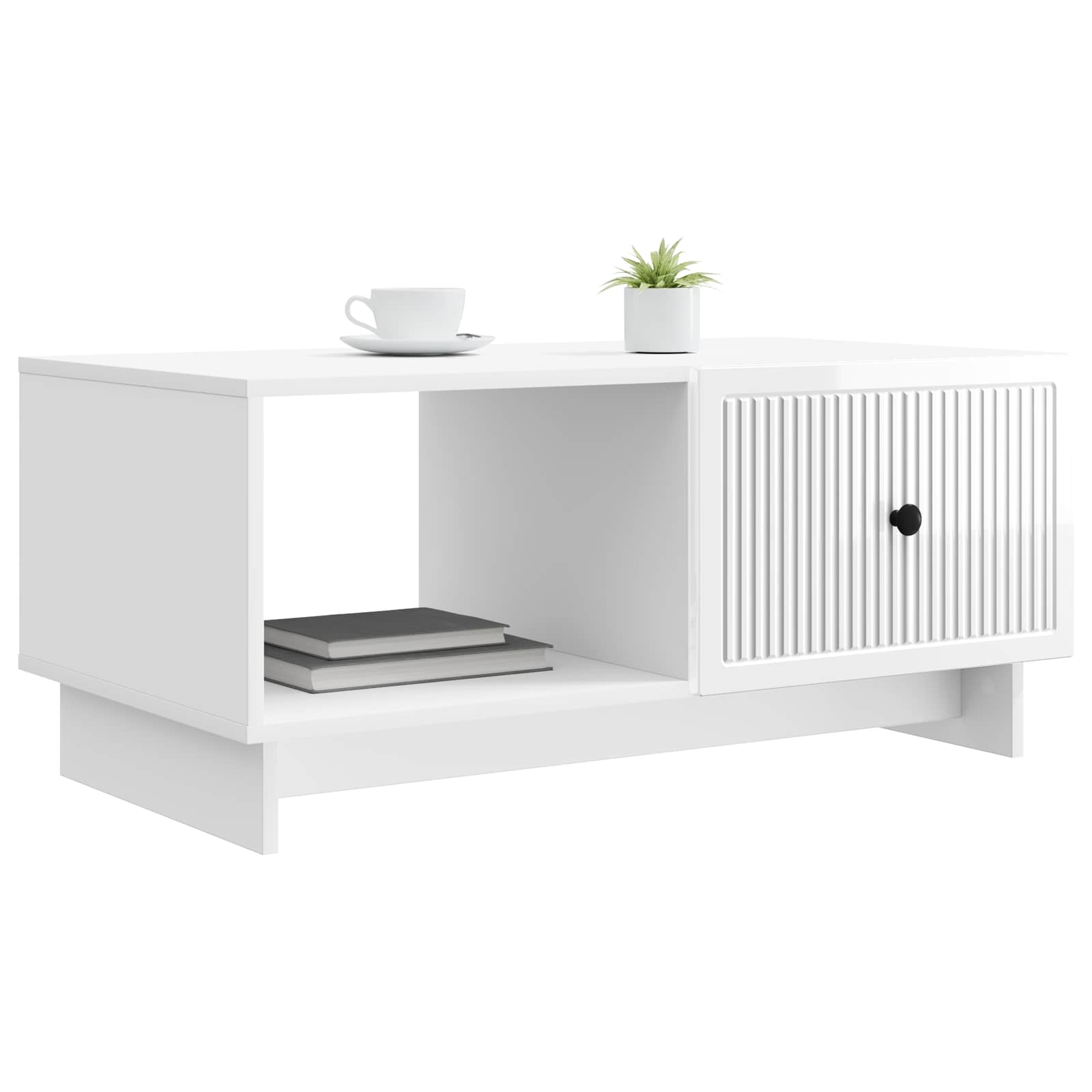 Konferenční Stolek Bílá S Vysokým Leskem 90 X 50 X 40 Cm