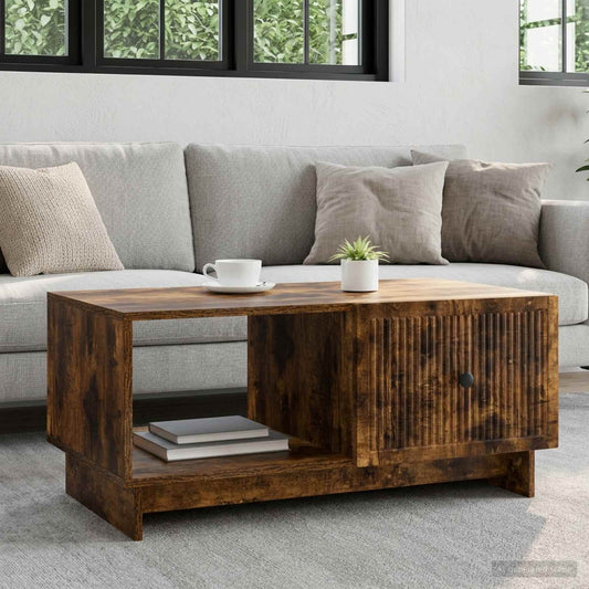 Konferenční Stolek Kouřový Dub 90 X 50 X 40 Cm Kompozitní Dřevo