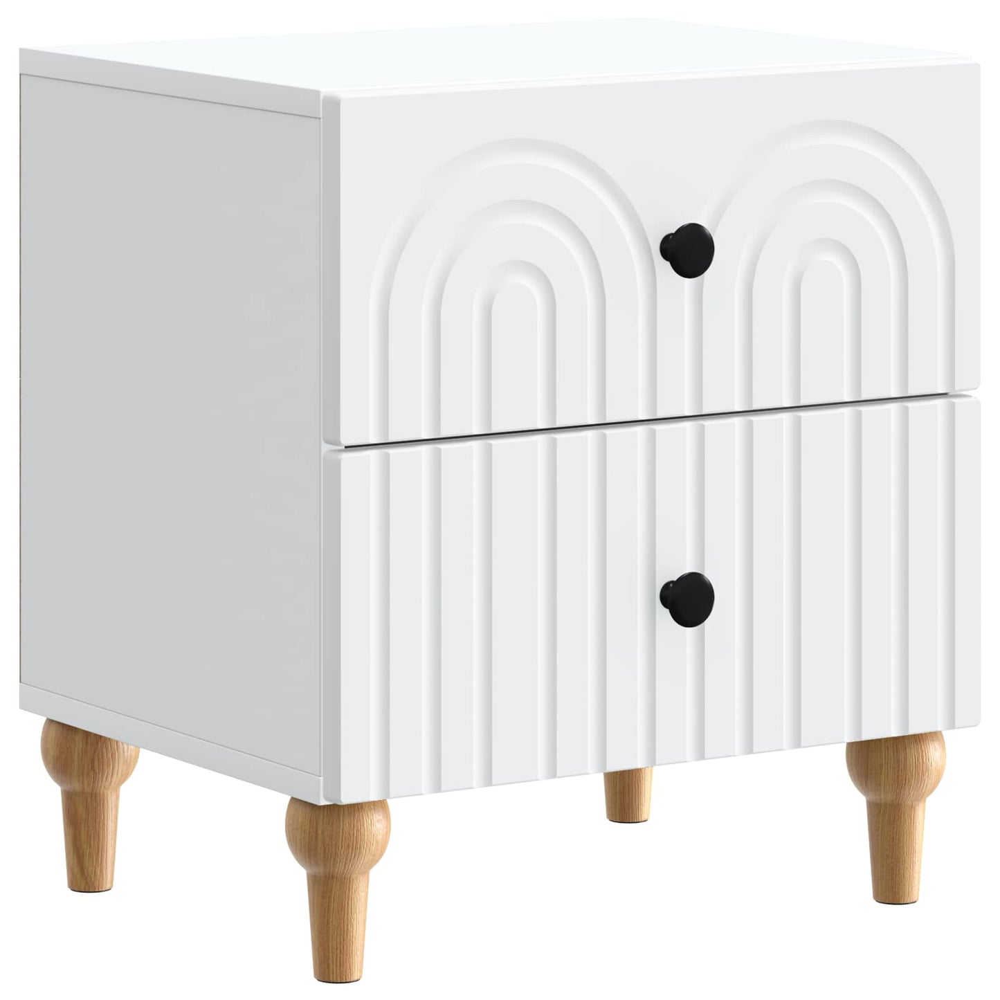 Noční Skříňka 2 Pcs Bílá 43 X 34,5 X 48 Cm Kompozitní Dřevo