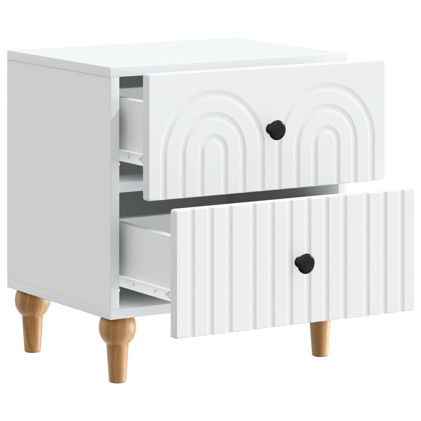 Noční Skříňka 2 Pcs Bílá 43 X 34,5 X 48 Cm Kompozitní Dřevo