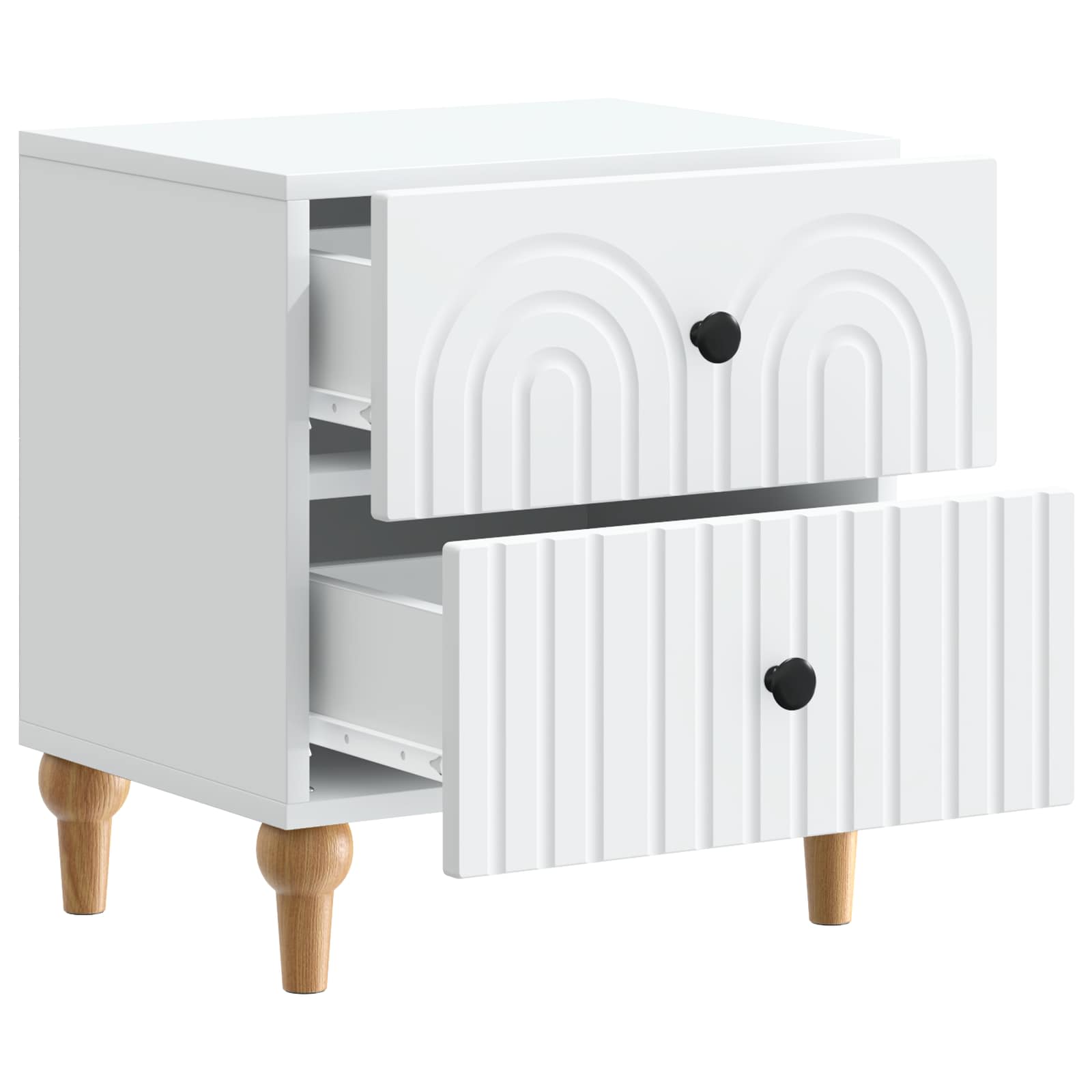 Noční Skříňka 2 Pcs Bílá 43 X 34,5 X 48 Cm Kompozitní Dřevo