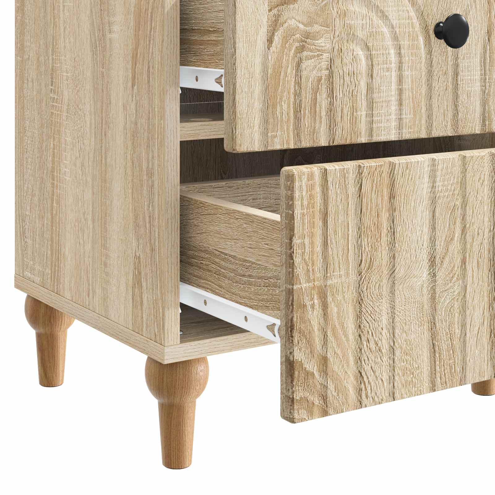 Noční Skříňka Se Zásuvkou 2 Pcs Dub Sonoma 43 X 34,5 X 48 Cm
