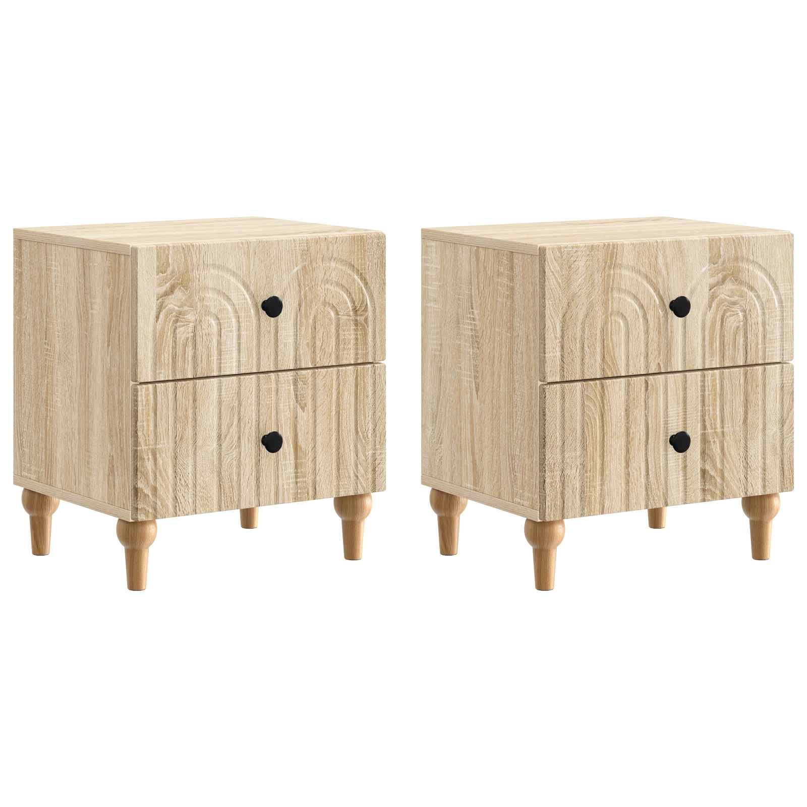 Noční Skříňka Se Zásuvkou 2 Pcs Dub Sonoma 43 X 34,5 X 48 Cm