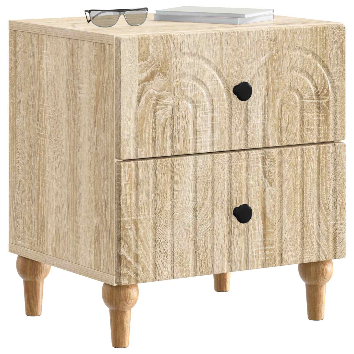 Noční Skříňka Se Zásuvkou 2 Pcs Dub Sonoma 43 X 34,5 X 48 Cm