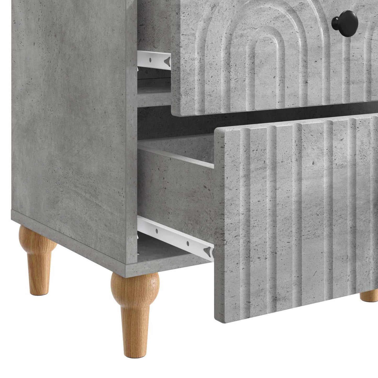 Noční Skříňka Se Zásuvkou 2 Pcs Betonově Šedá 43 X 34,5 X 48 Cm
