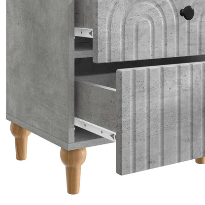 Noční Skříňka Se Zásuvkou 2 Pcs Betonově Šedá 43 X 34,5 X 48 Cm