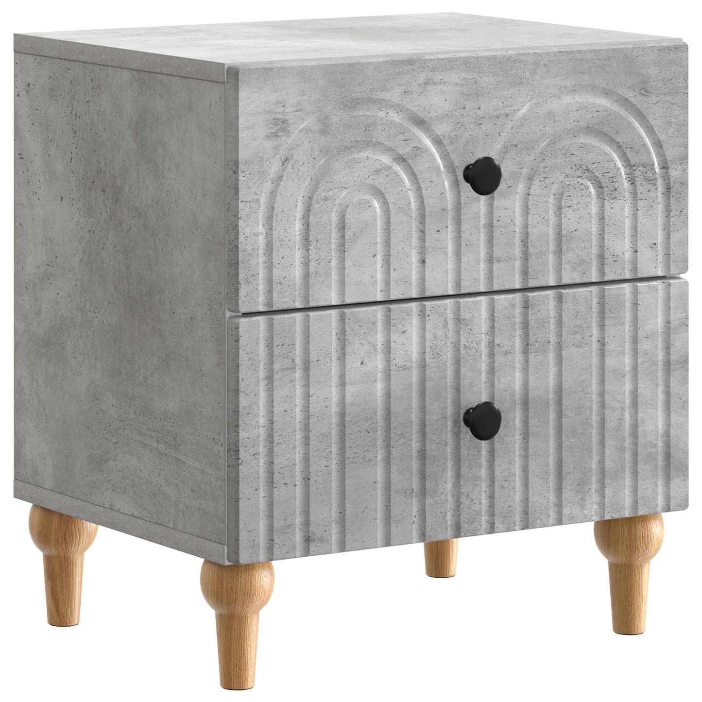 Noční Skříňka Se Zásuvkou 2 Pcs Betonově Šedá 43 X 34,5 X 48 Cm