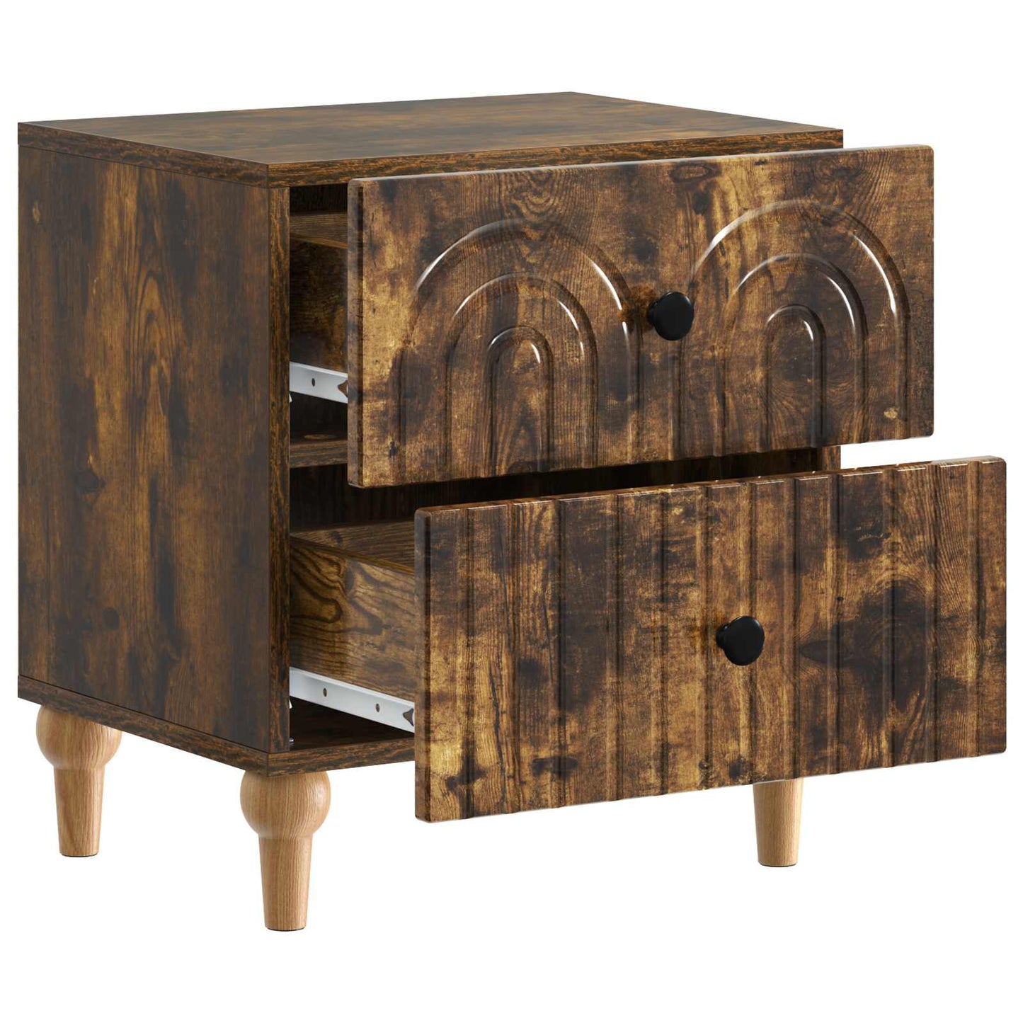 Noční Skříňka Se Zásuvkou 2 Pcs Kouřový Dub 43 X 34,5 X 48 Cm