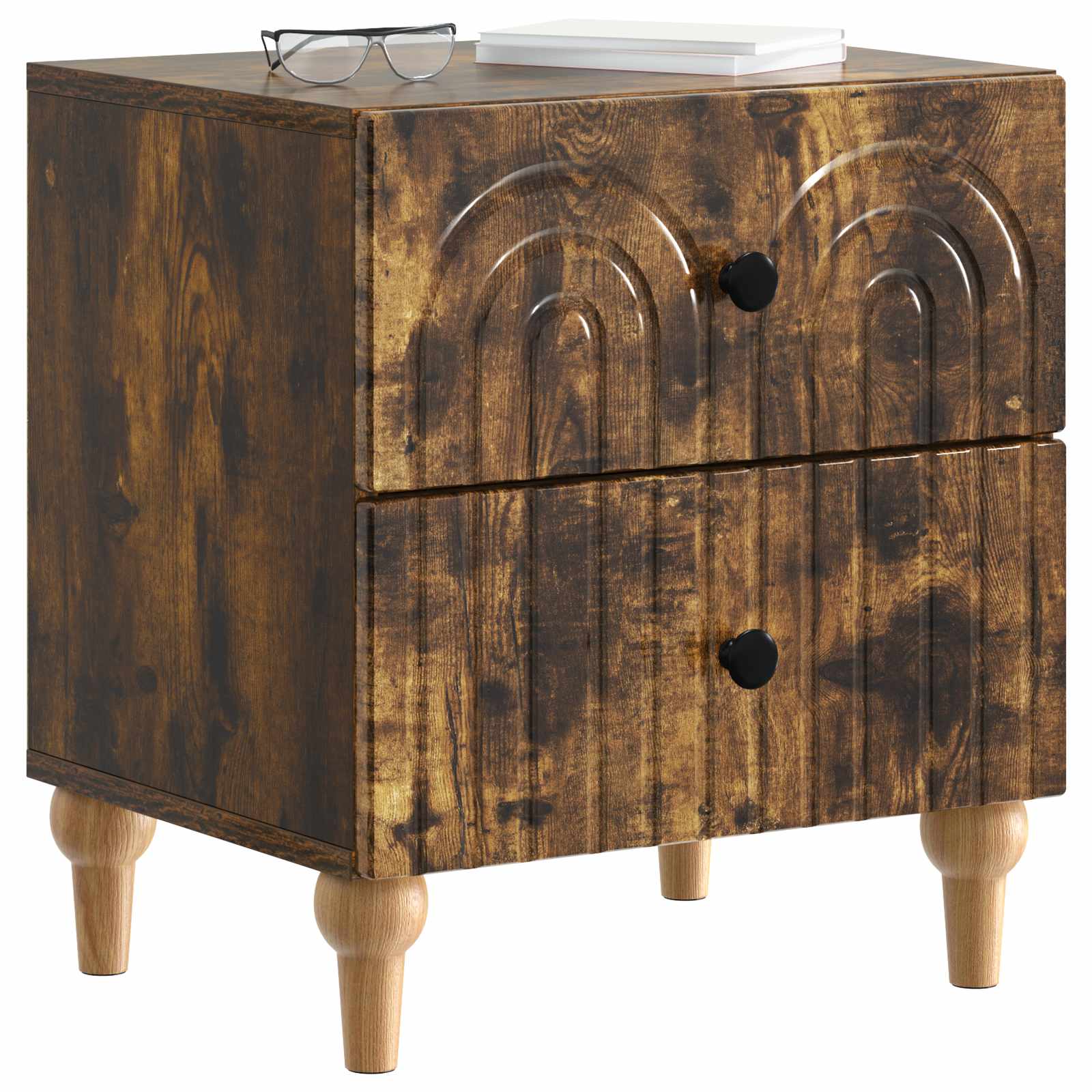 Noční Skříňka Se Zásuvkou 2 Pcs Kouřový Dub 43 X 34,5 X 48 Cm