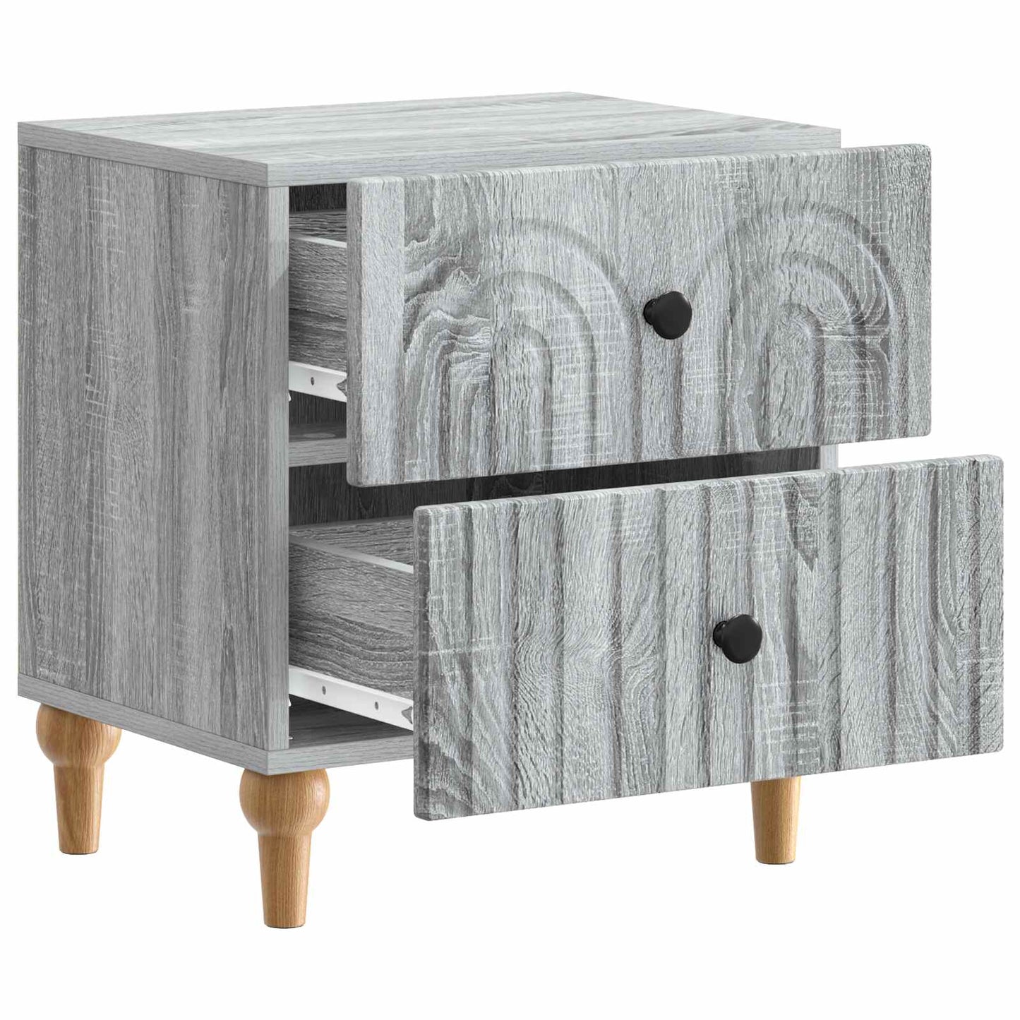Noční Skříňka Se Zásuvkou 2 Pcs Šedá Sonoma 43 X 34,5 X 48 Cm