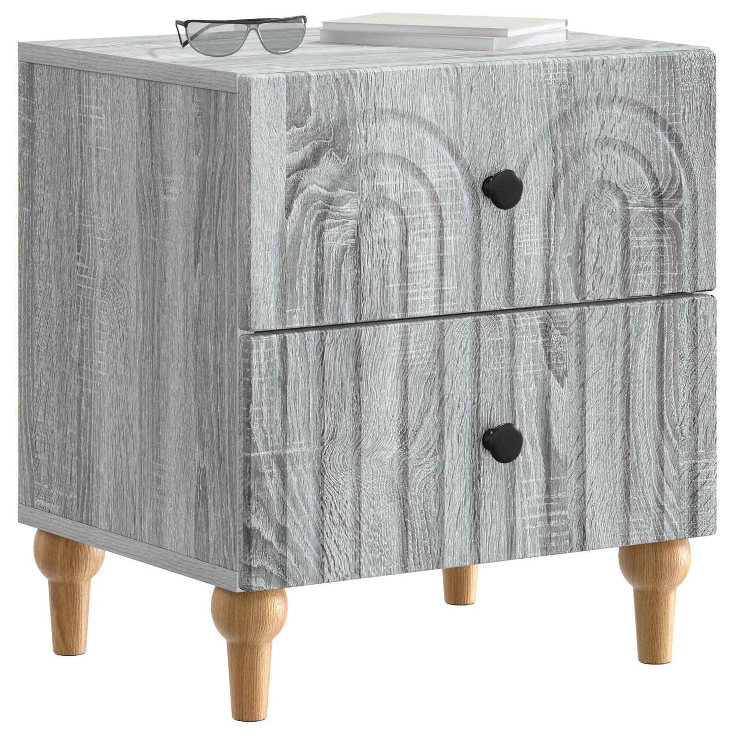 Noční Skříňka Se Zásuvkou 2 Pcs Šedá Sonoma 43 X 34,5 X 48 Cm