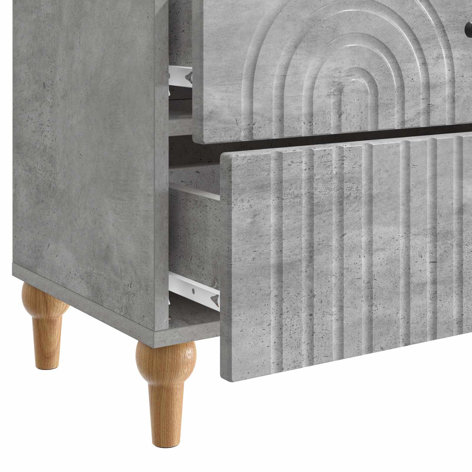 Noční Skříňka Betonově Šedá 62 X 34,5 X 48 Cm Kompozitní Dřevo