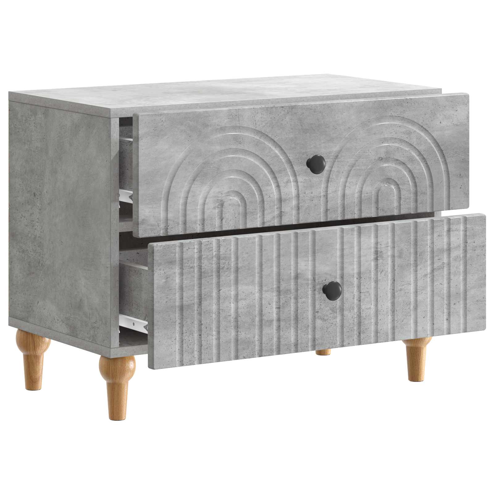 Noční Skříňka Betonově Šedá 62 X 34,5 X 48 Cm Kompozitní Dřevo