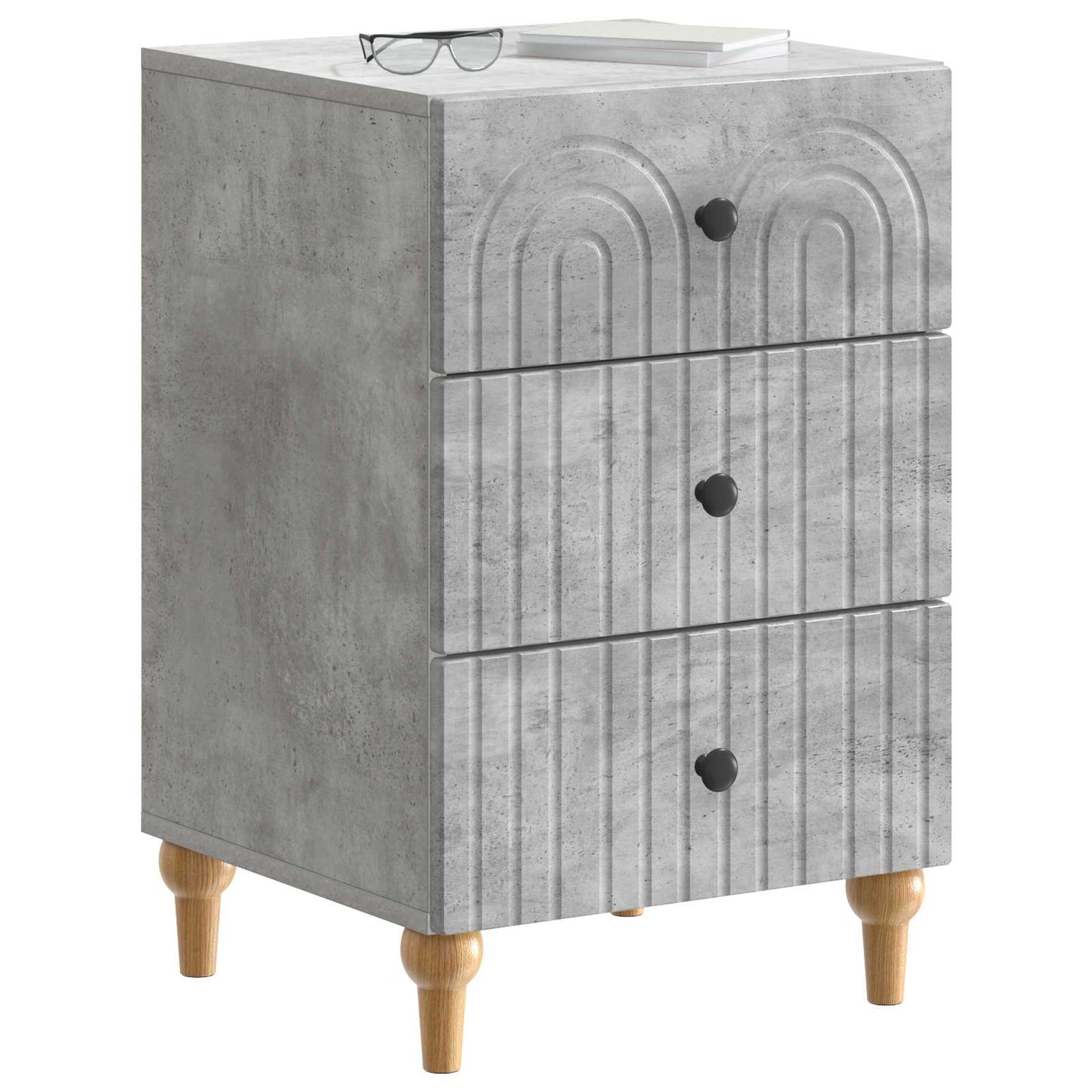 Noční Skříňka Betonově Šedá 43X 41 X 66,5 Cm Kompozitní Dřevo