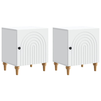 Noční Skříňka 2 Pcs Bílá 43 X 34,5 X 50 Cm Kompozitní Dřevo