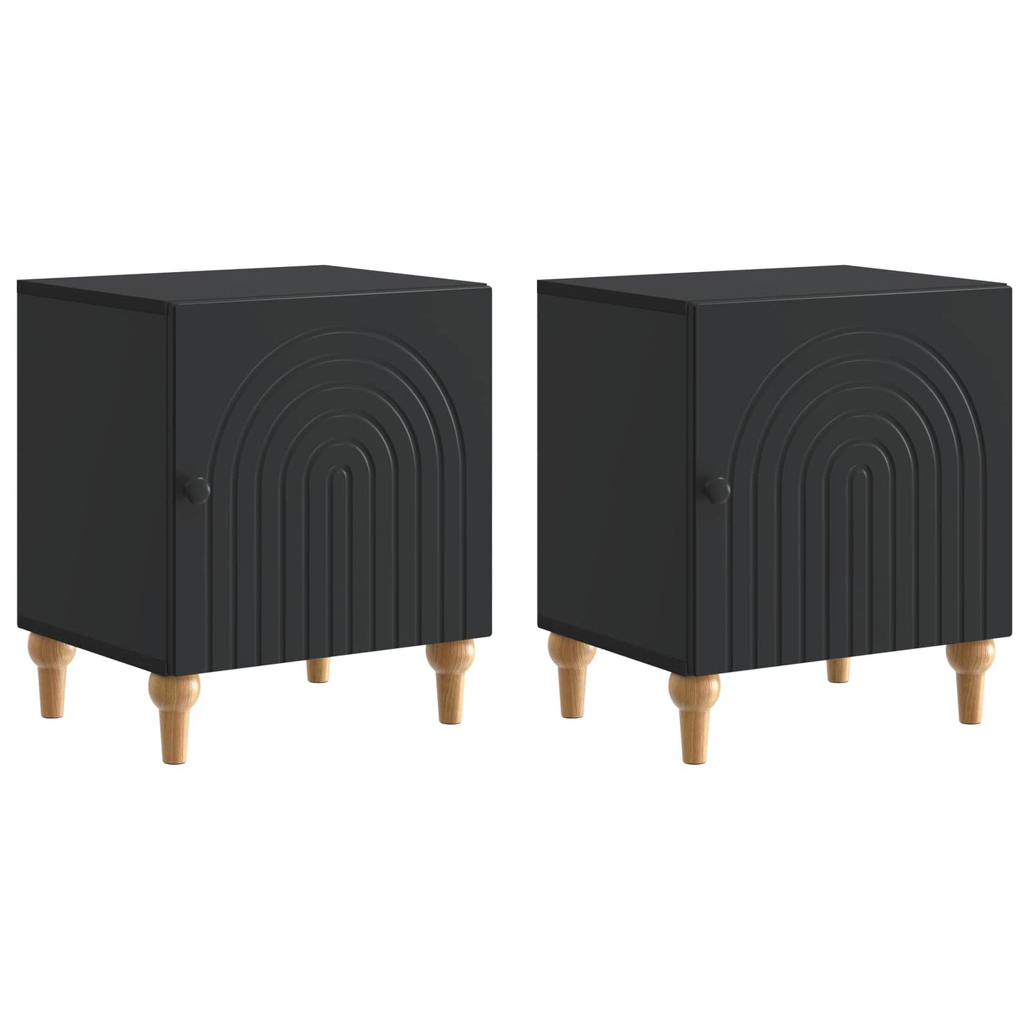 Noční Skříňka 2 Pcs Černá 43 X 34,5 X 50 Cm Kompozitní Dřevo