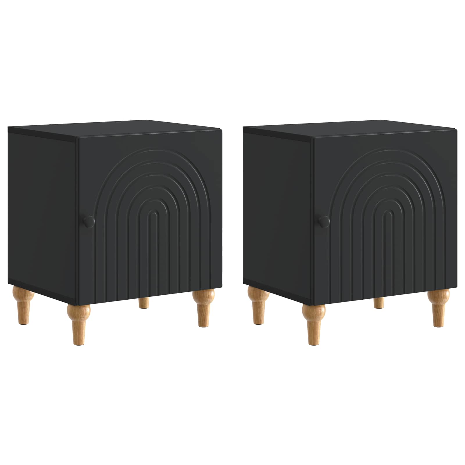 Noční Skříňka 2 Pcs Černá 43 X 34,5 X 50 Cm Kompozitní Dřevo