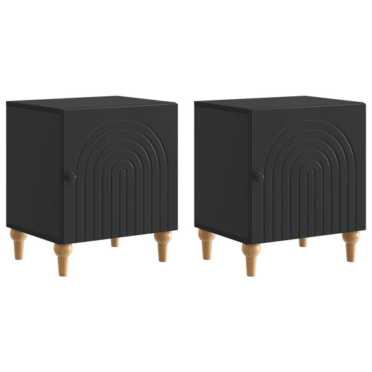 Noční Skříňka 2 Pcs Černá 43 X 34,5 X 50 Cm Kompozitní Dřevo