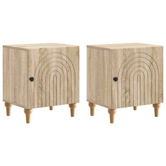 Noční Skříňka 2 Pcs Dub Sonoma 43 X 34,5 X 50 Cm