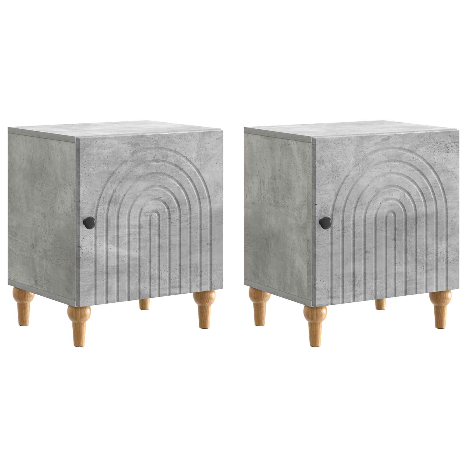 Noční Skříňka 2 Pcs Betonově Šedá 43 X 34,5 X 50 Cm