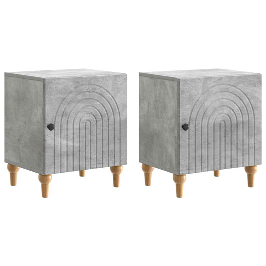 Noční Skříňka 2 Pcs Betonově Šedá 43 X 34,5 X 50 Cm