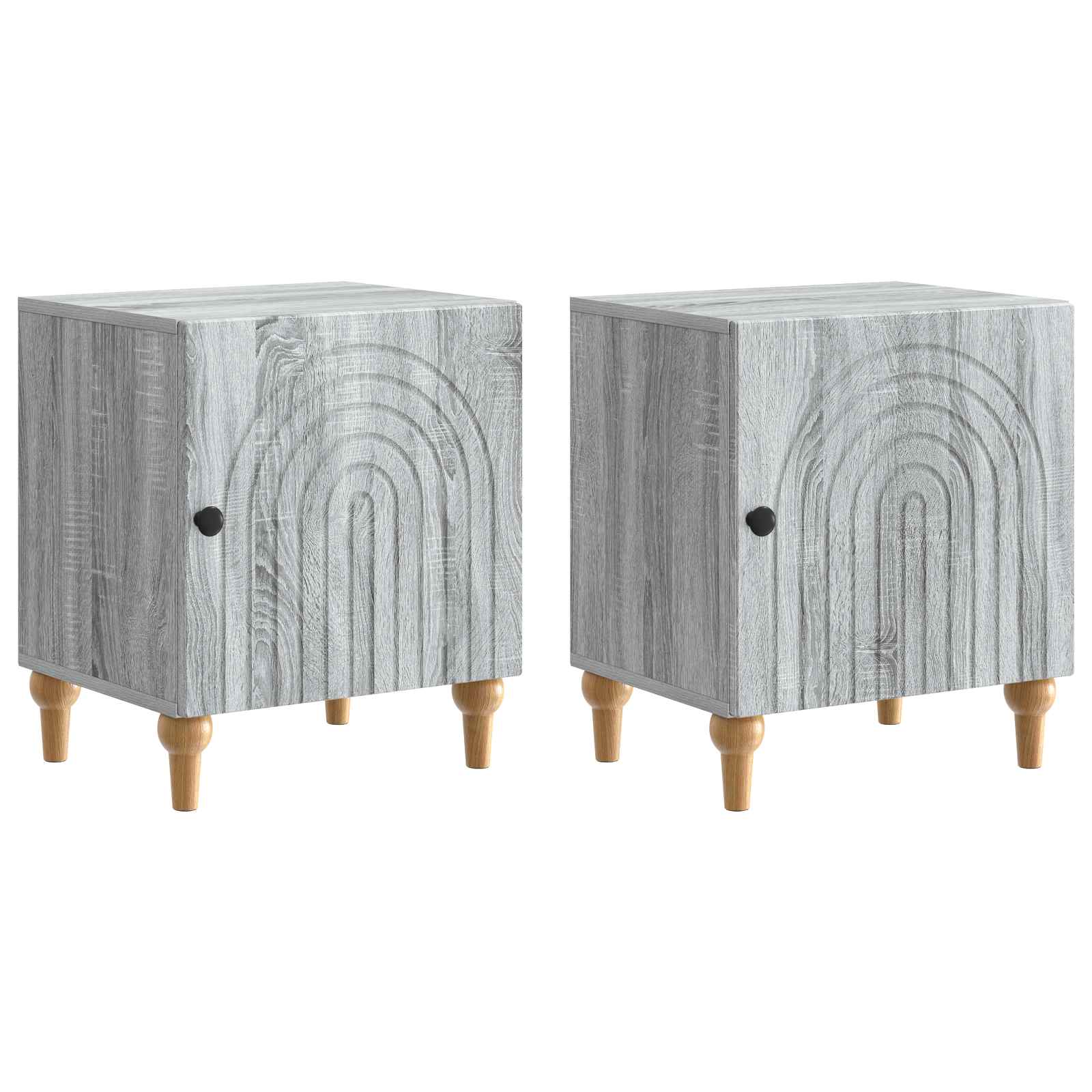 Noční Skříňka 2 Pcs Šedá Sonoma 43 X 34,5 X 50 Cm