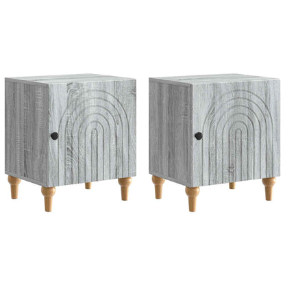 Noční Skříňka 2 Pcs Šedá Sonoma 43 X 34,5 X 50 Cm