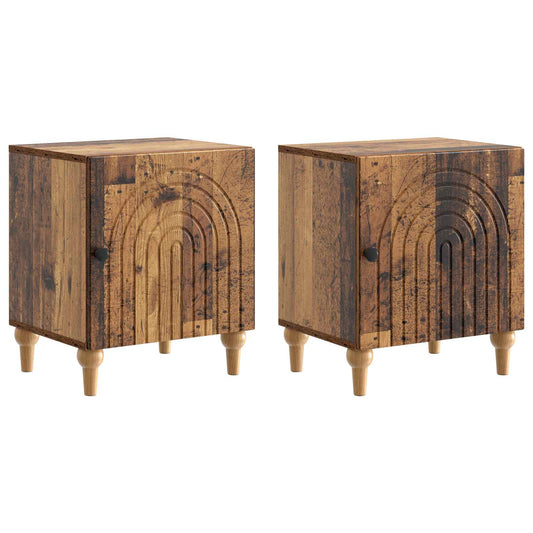 Noční Skříňka 2 Pcs Staré Dřevo 43 X 34,5 X 50 Cm