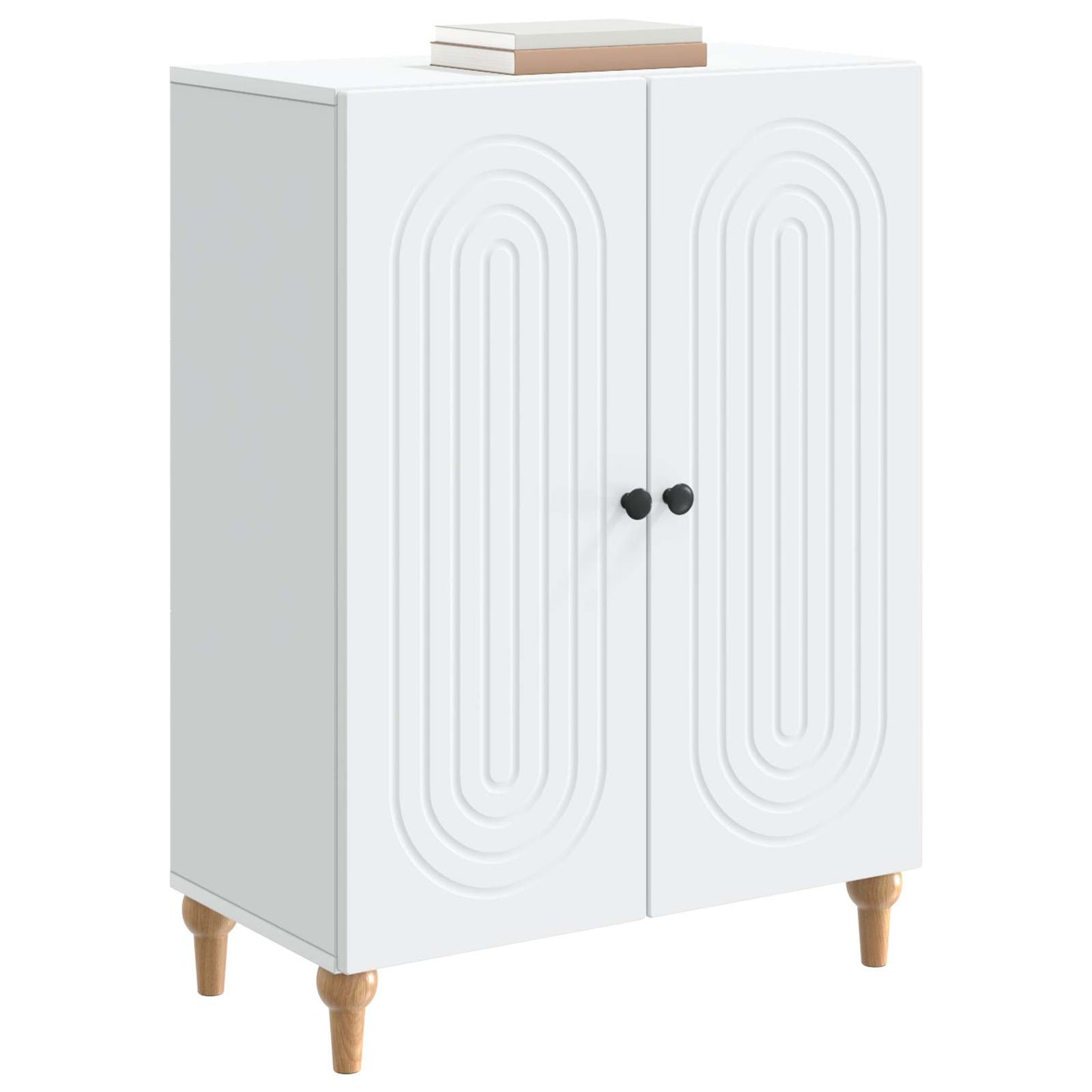 Servírovací Skříň Bílá 66 X 34,5 X 90 Cm Kompozitní Dřevo