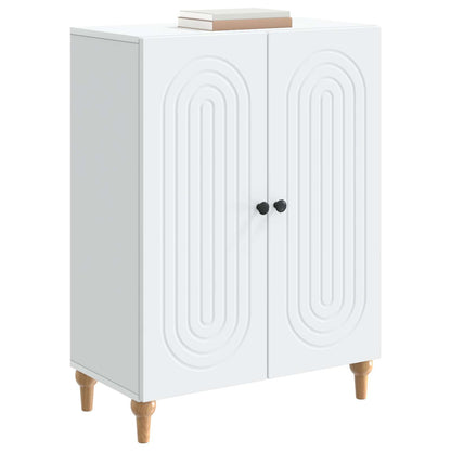 Servírovací Skříň Bílá 66 X 34,5 X 90 Cm Kompozitní Dřevo