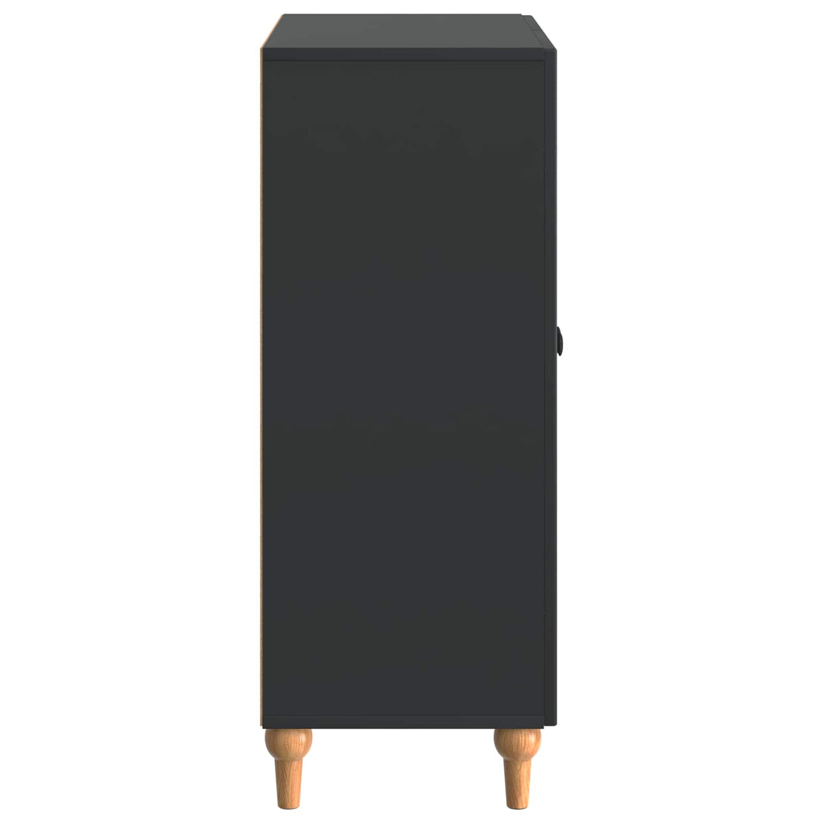 Servírovací Skříň Černá 66 X 34,5 X 90 Cm Kompozitní Dřevo