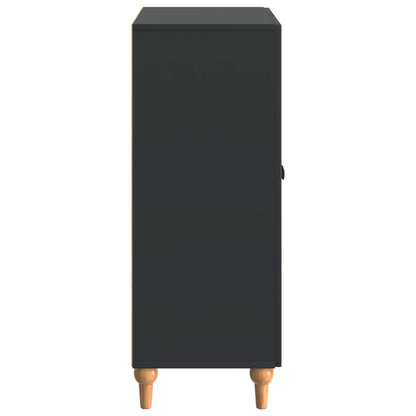 Servírovací Skříň Černá 66 X 34,5 X 90 Cm Kompozitní Dřevo
