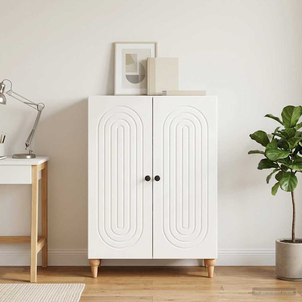 Servírovací Skříň Bílá S Vysokým Leskem 66 X 34,5 X 90 Cm