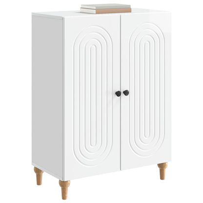 Servírovací Skříň Bílá S Vysokým Leskem 66 X 34,5 X 90 Cm