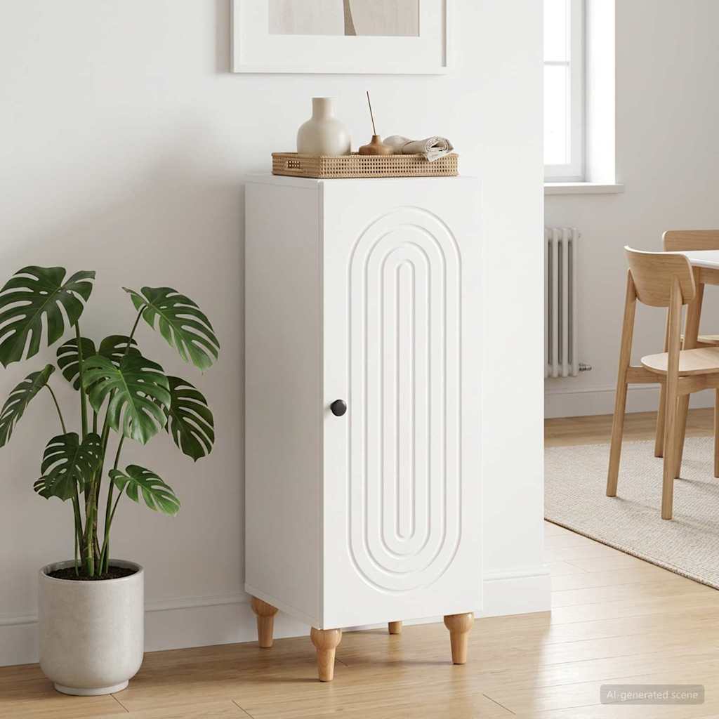 Servírovací Skříň Bílá S Vysokým Leskem 33 X 34,5 X 90 Cm